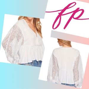 FP Blue Boogie All Night Blouse Size L